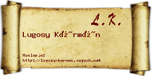 Lugosy Kármán névjegykártya